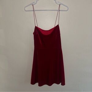 Urban Outfitters Red Velvet Strappy Mini Dress